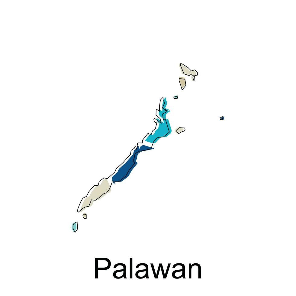 Map of Palawan modern design, Philippines map illustration vector Design Template