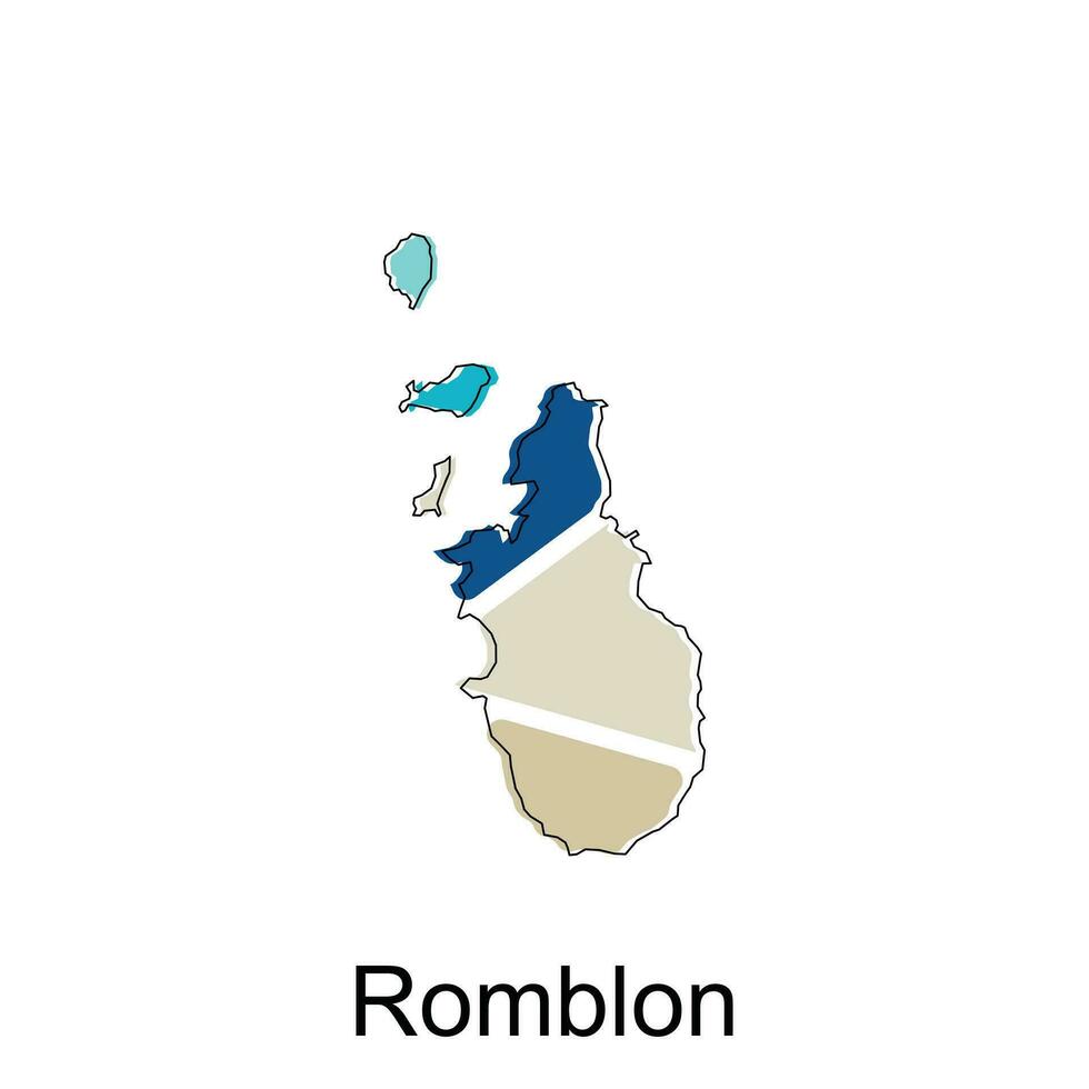 vector map of Romblon modern outline, High detailed vector Philippines map illustration vector Design Template