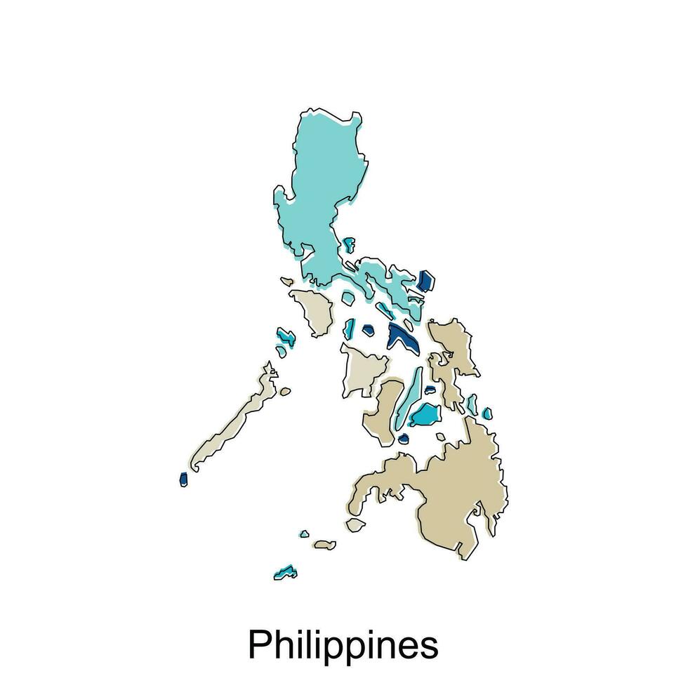 Filipinas mapa ilustración vector diseño modelo