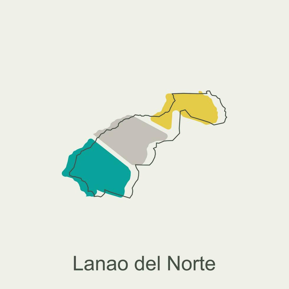 vector mapa de lanao del norte moderno describir, alto detallado vector Filipinas mapa ilustración vector diseño modelo