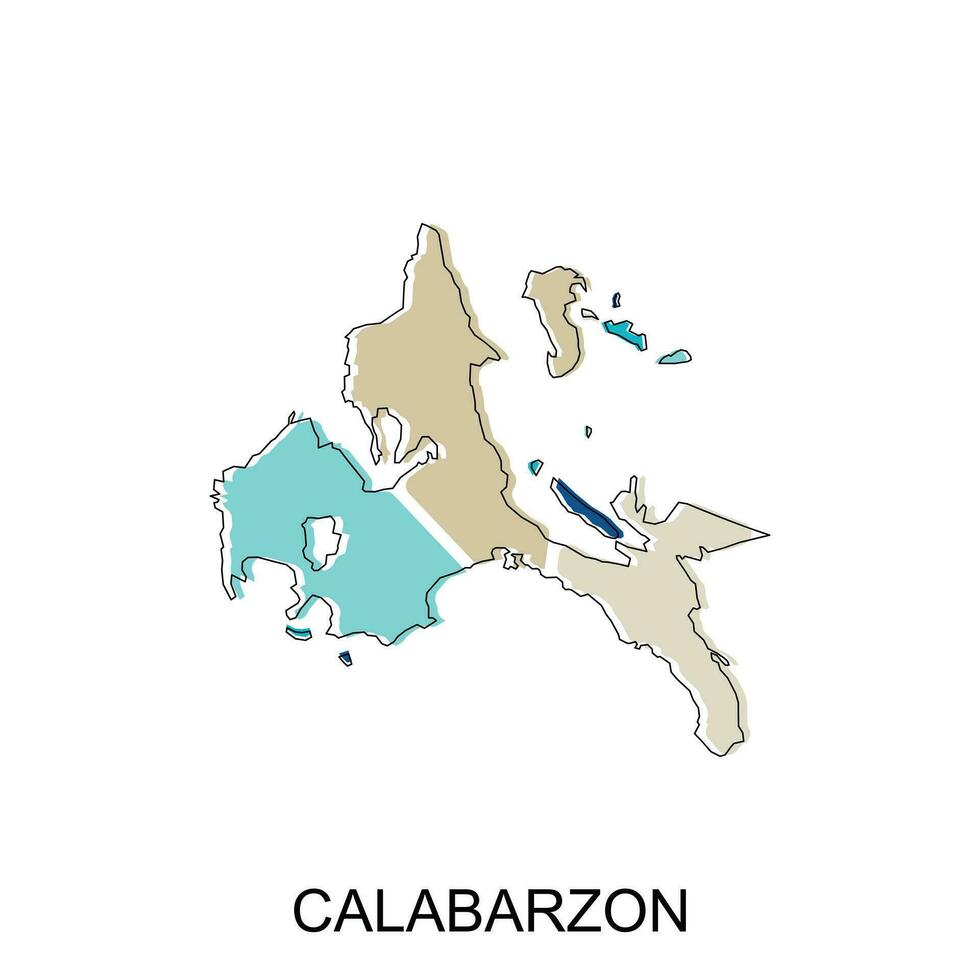 Map of Calabarzon geometric design, World Map International vector template with outline graphic sketch style isolated on white background