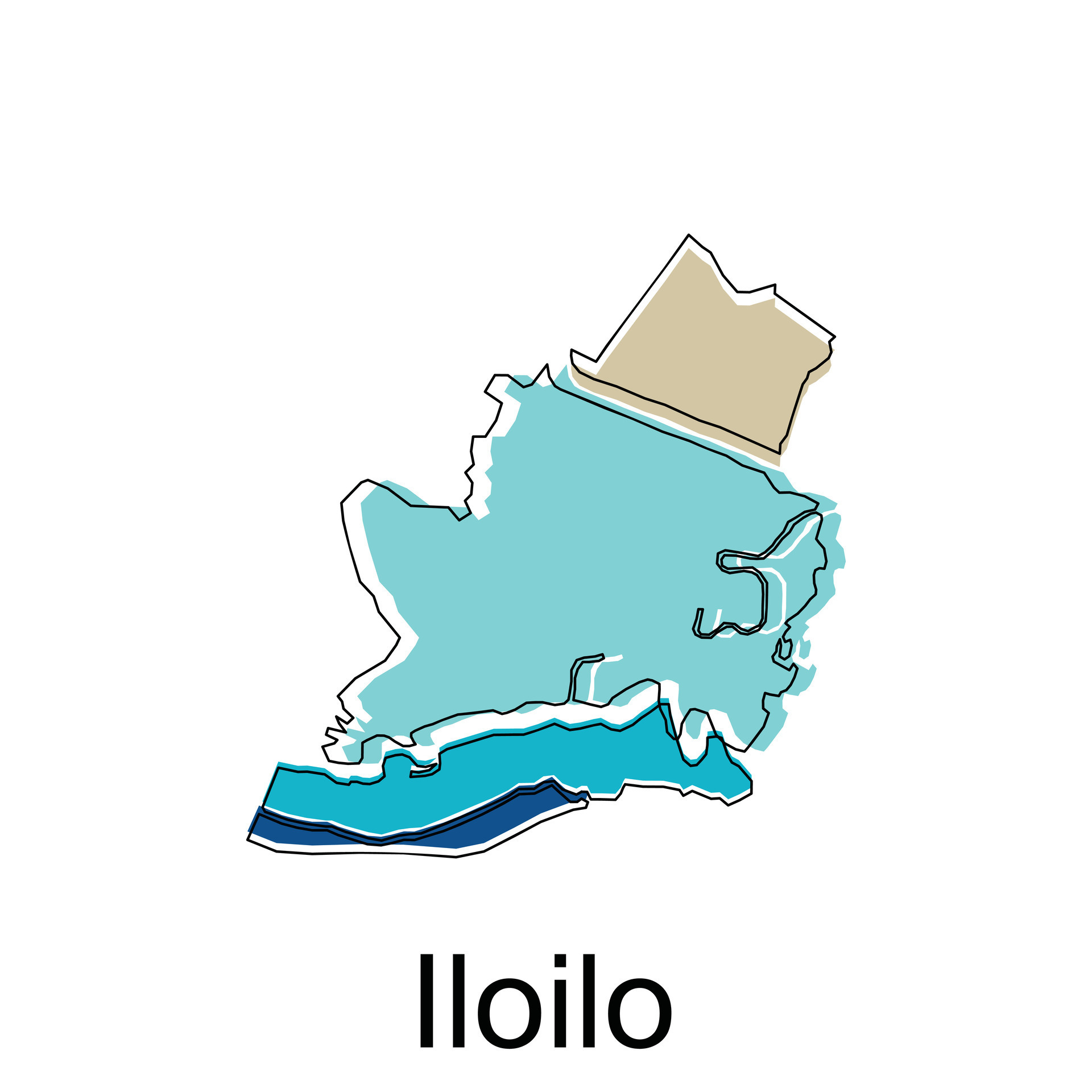 Map of Iloilo colorful modern geometric vector design, World map ...