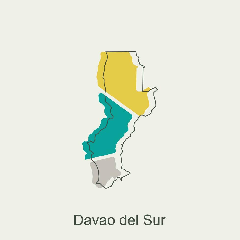 vector map of Davao Del Sur modern outline, High detailed vector Philippines map illustration vector Design Template