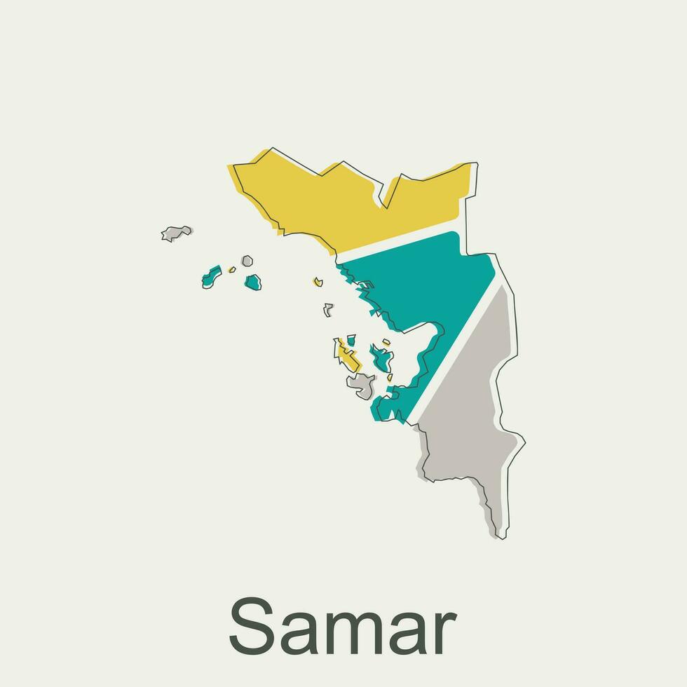 vector map of Samar modern outline, High detailed vector Philippines map illustration vector Design Template