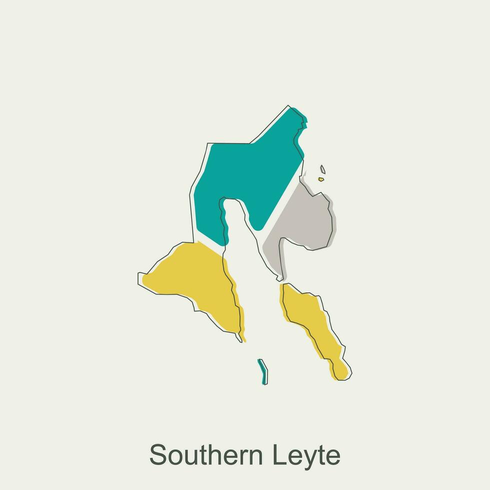 Map of Southern Leyte modern design, Philippines map illustration vector Design Template