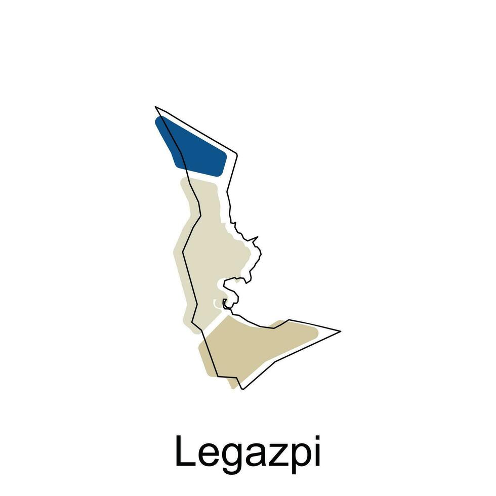 Map of Legazpi colorful modern geometric vector design, World map country vector illustration template