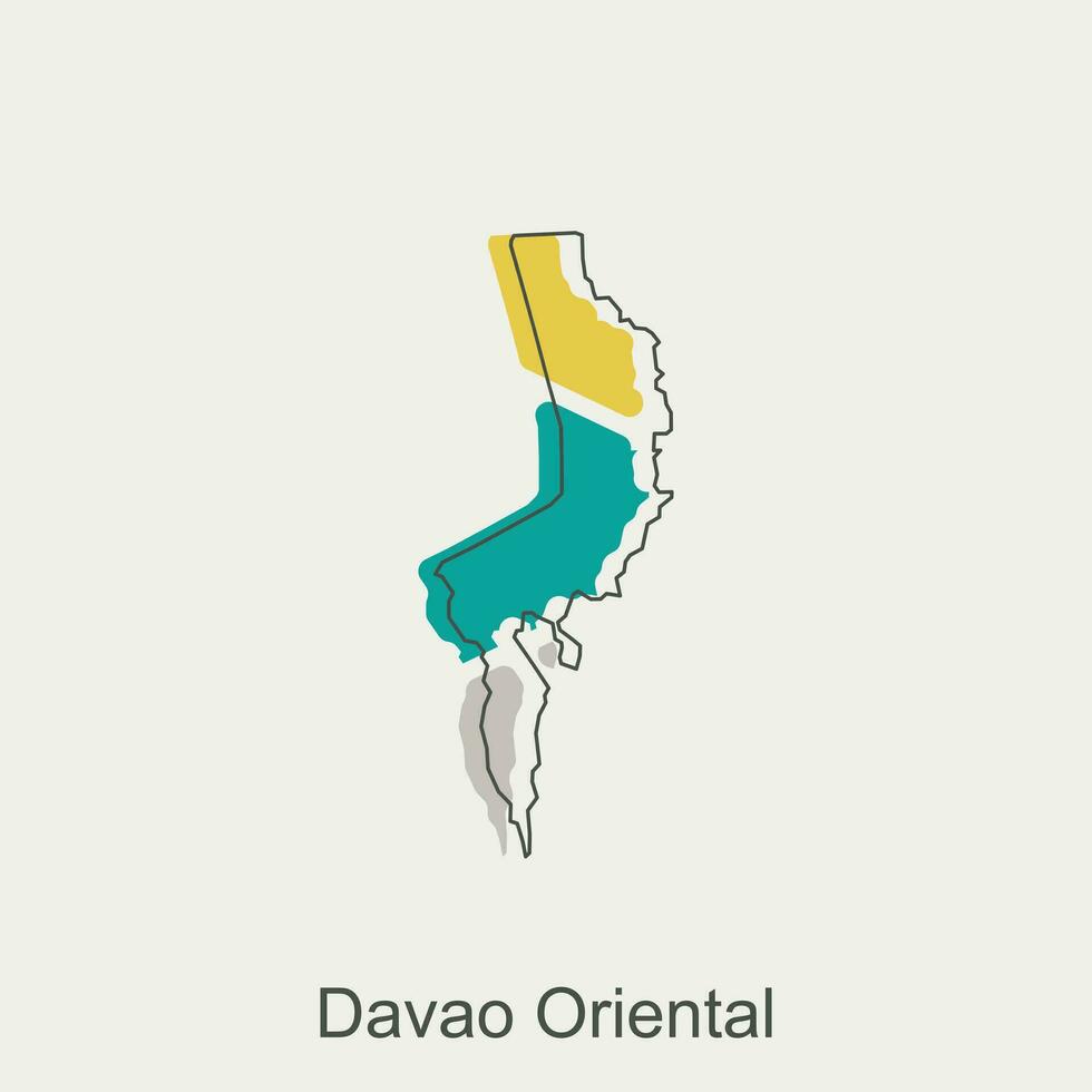 Map of Davao Oriental geometric design, World Map International vector template with outline graphic sketch style isolated on white background