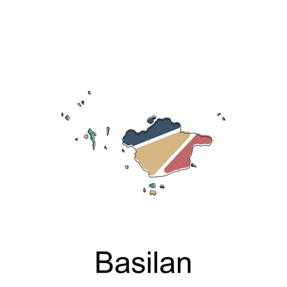 mapa de basilán geométrico diseño, mundo mapa internacional vector modelo con contorno gráfico bosquejo estilo aislado en blanco antecedentes