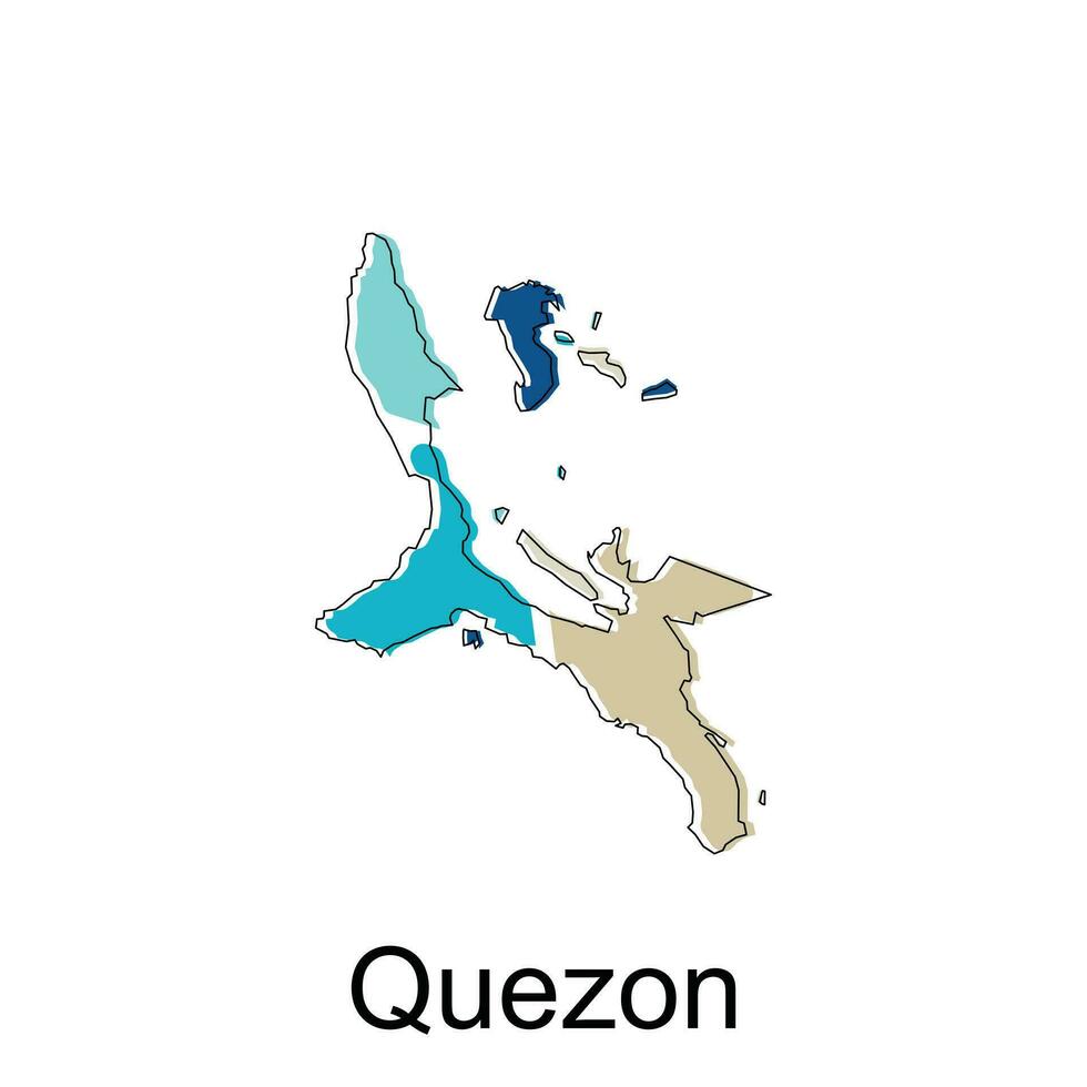 Map of Quezon geometric design, World Map International vector template with outline graphic sketch style isolated on white background