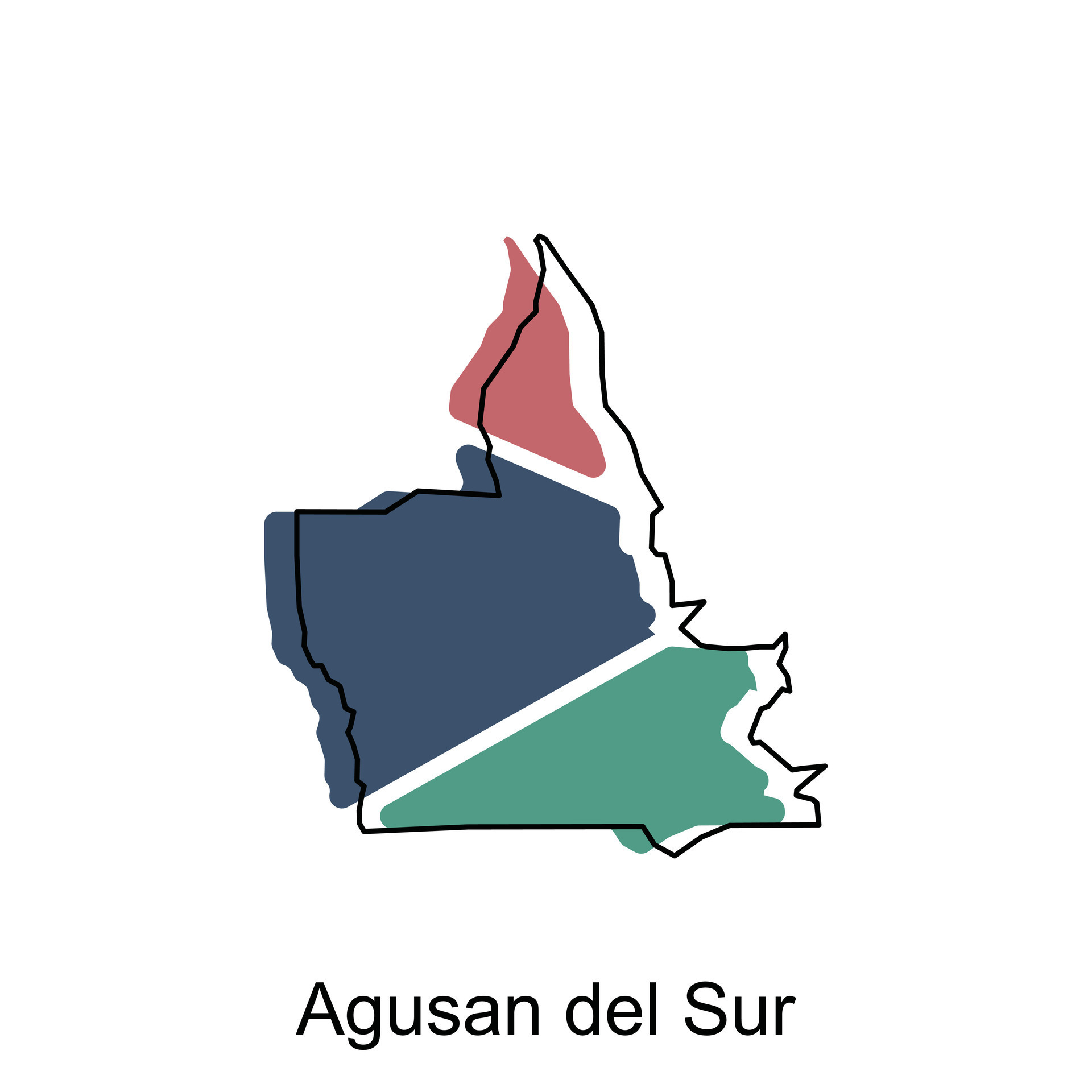 Map of Agusan Del Sur modern design, Philippines map illustration
