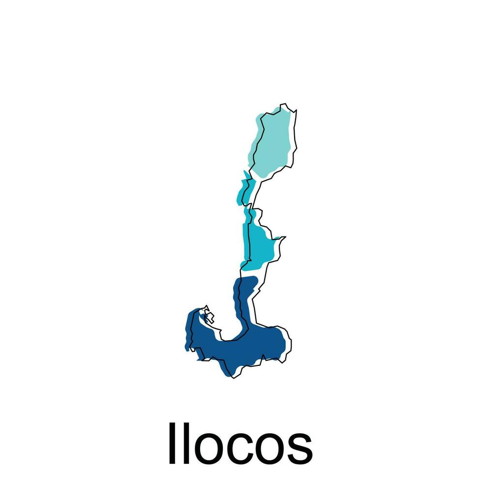 Map of Ilocos modern design, Philippines map illustration vector Design Template