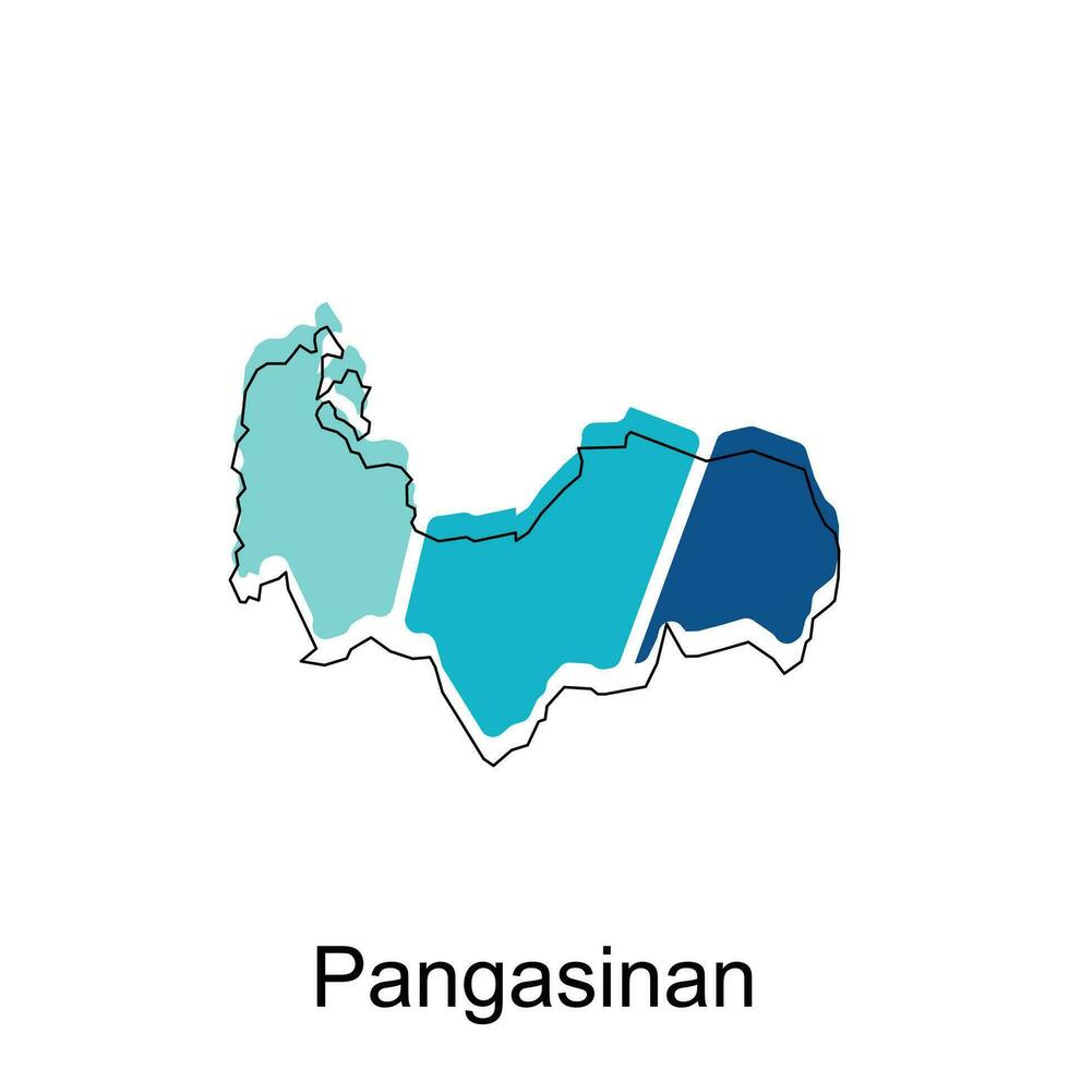 vector map of Pangasinan modern outline, High detailed vector Philippines map illustration vector Design Template