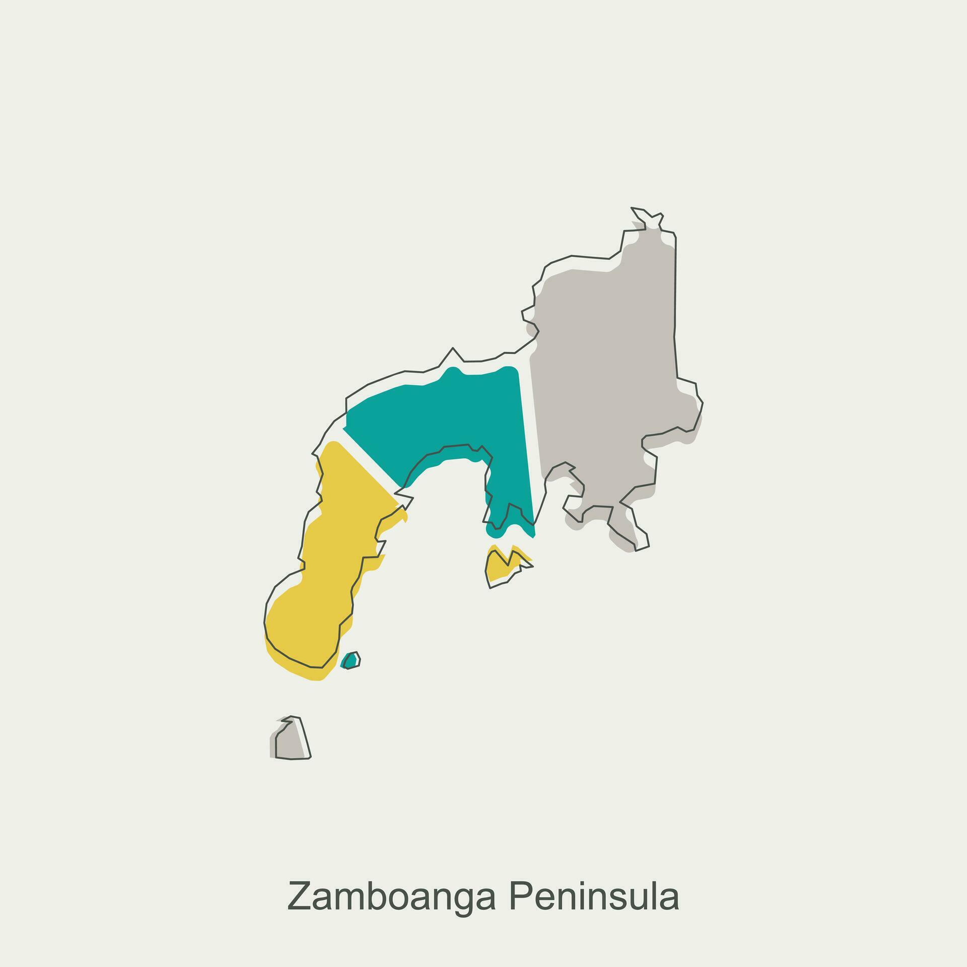 Map of Zamboanga Peninsula geometric design, World Map International
