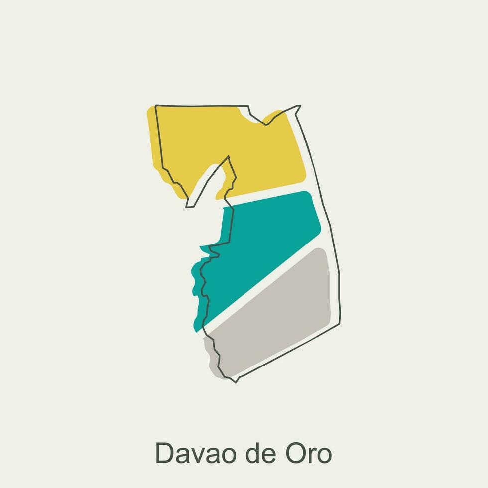 Map of Davao De Oro geometric design, World Map International vector template with outline graphic sketch style isolated on white background