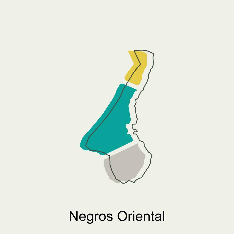 Map of Negros Oriental colorful modern geometric vector design, World map country vector illustration template