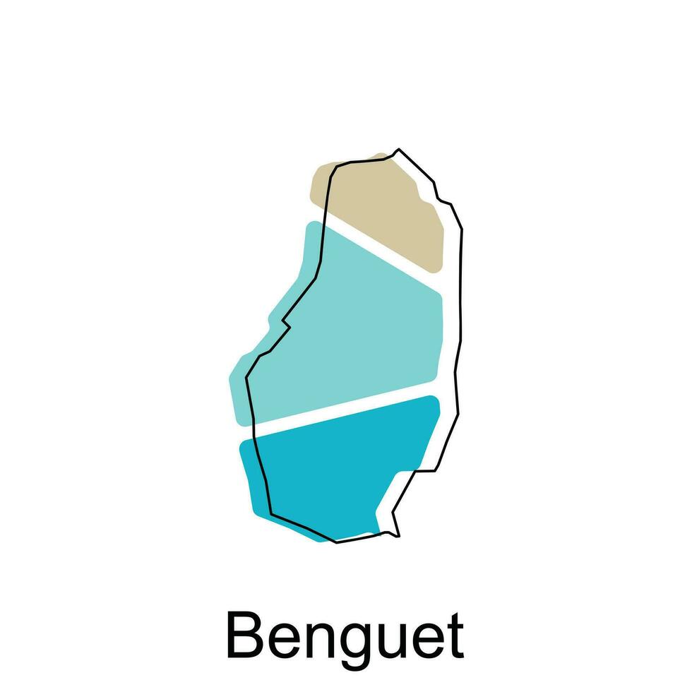Map of Benguet colorful modern geometric vector design, World map country vector illustration template