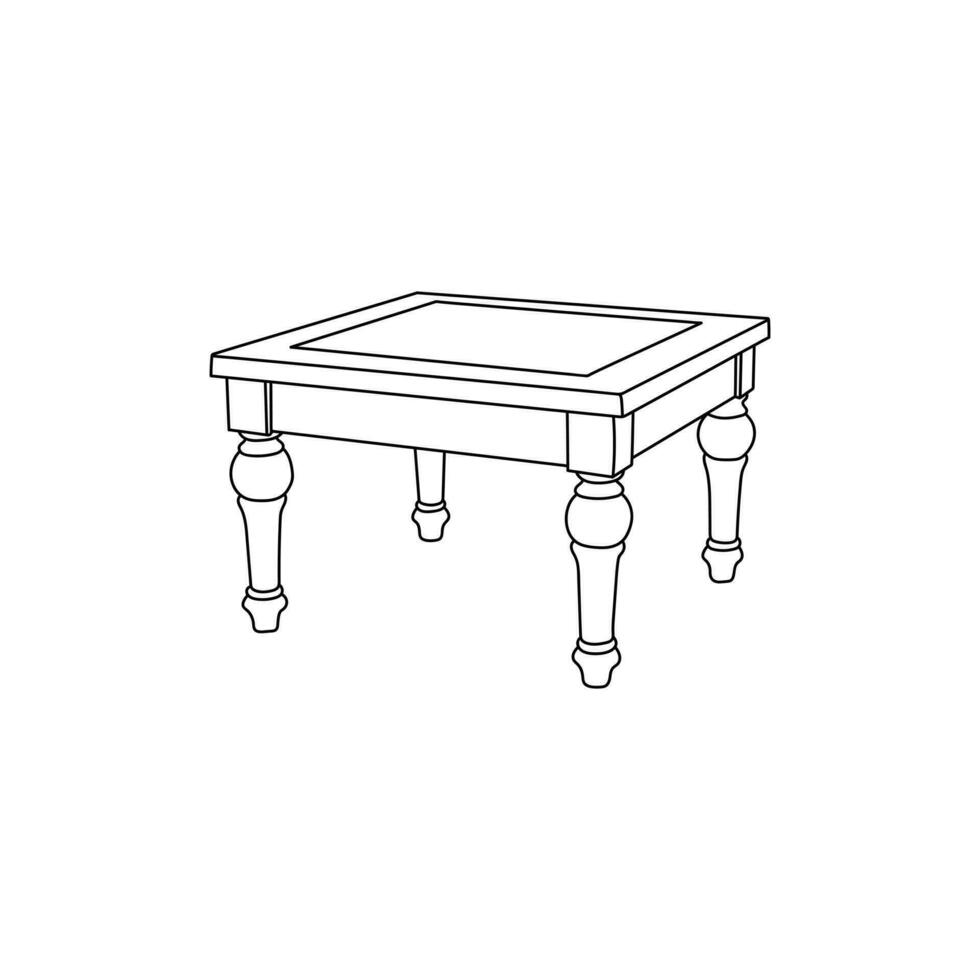 line interior of Table simple furniture design, element graphic illustration template vector