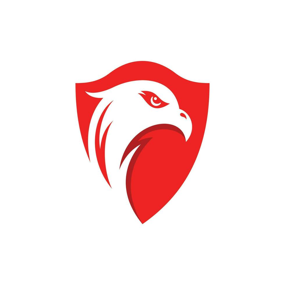 Eagle Head with Shield illustration vector logo design, element graphic illustration template