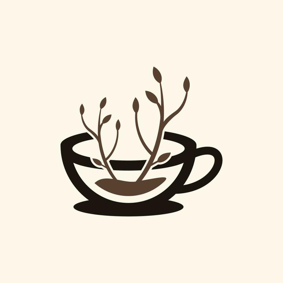 café hoja naturaleza logo icono diseño modelo vector ilustración