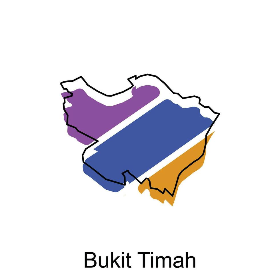 vector map of Bukit Timah colorful illustration template design on white background