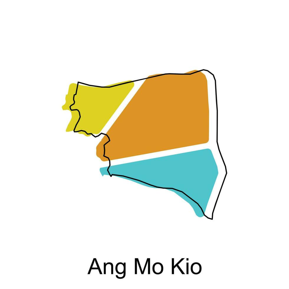 vector map of Ang Mo Kio colorful illustration template design on white background