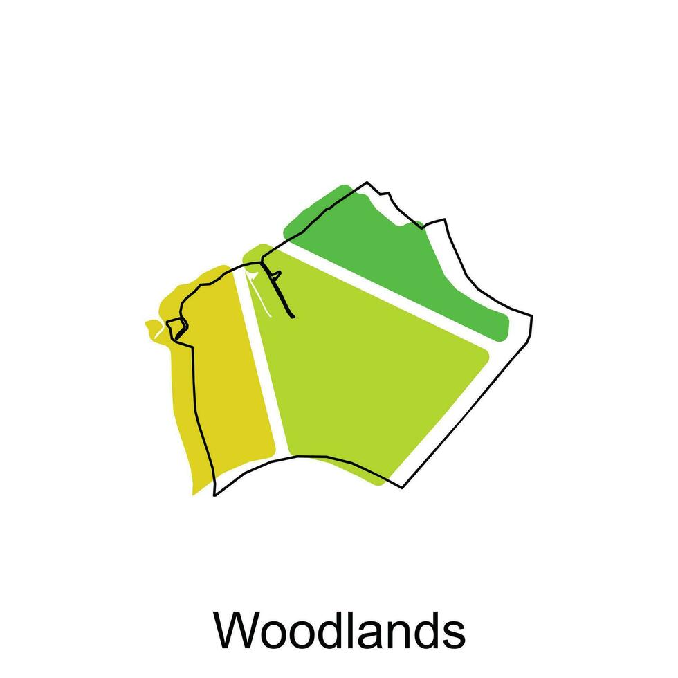 mapa de bosques vector diseño plantilla, nacional fronteras y importante ciudades ilustración