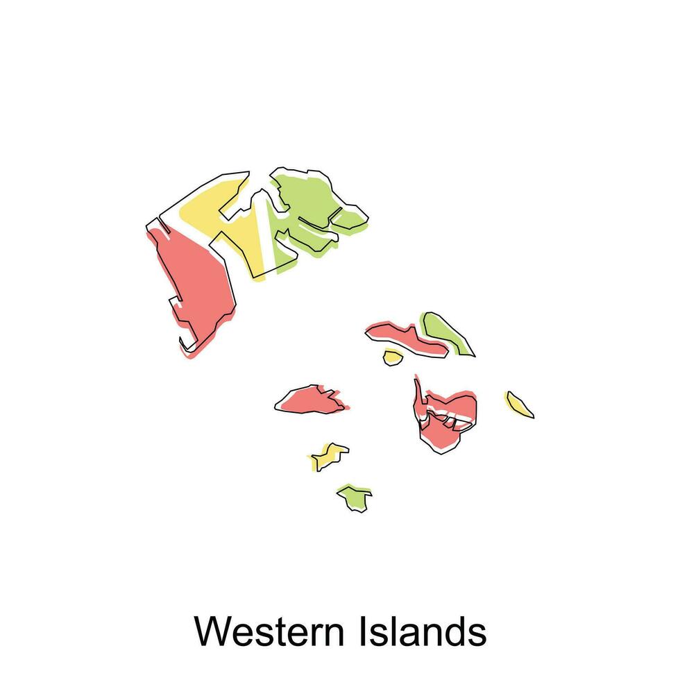 vector map of Western Islands colorful illustration template design on white background