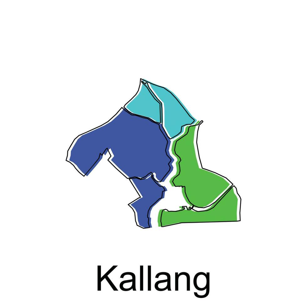 vector mapa de kallang vistoso ilustración modelo diseño en blanco antecedentes