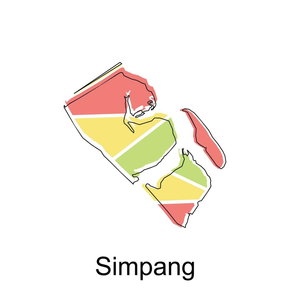 vector map of Simpang colorful illustration template design on white background