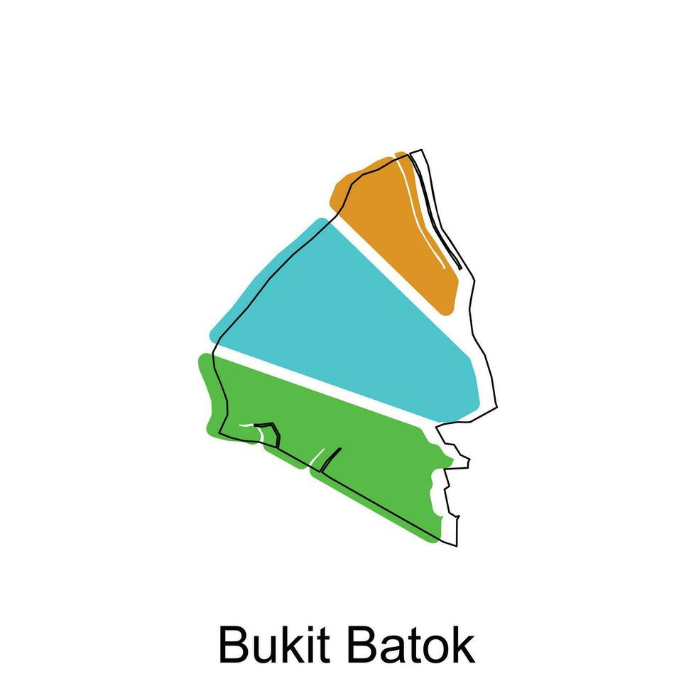 vector map of Bukit Batok colorful illustration template design on white background