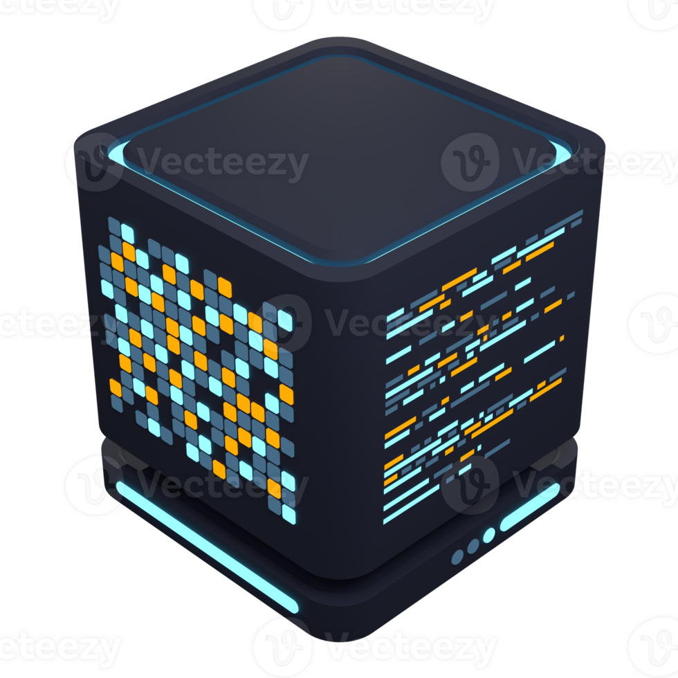 3D server icon. Computer server 3d render icon. Cloud computing. 3d render illustration png