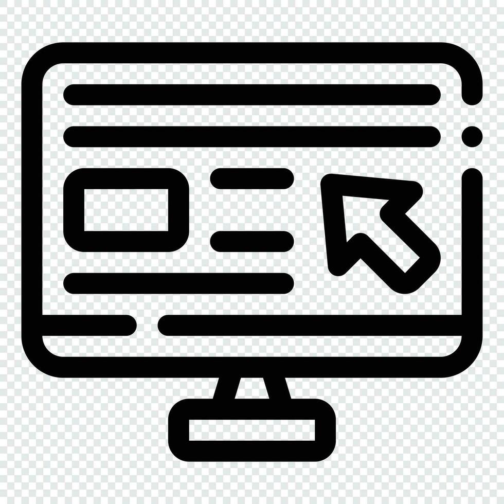 Computer Icon. Digital marketing concept. Outline icon vector