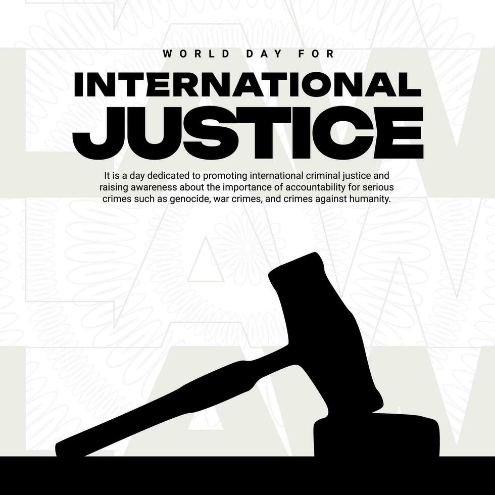 world day of International justice day Social Media post template vector