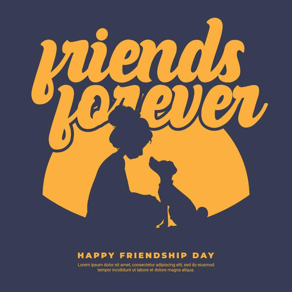 Happy friendship day greeting card social media post banner in Hindi calligraphy Mitrata Diwas means Happy Friendship Day, Mitra, friend, 30 july, august sunday, friendship bond, friends forever vector