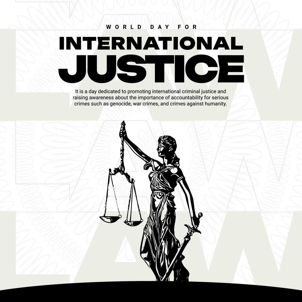 world day of International justice day Social Media post template vector