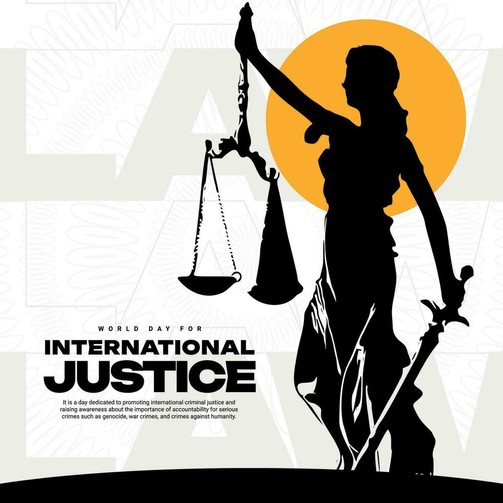 world day of International justice day Social Media post template vector