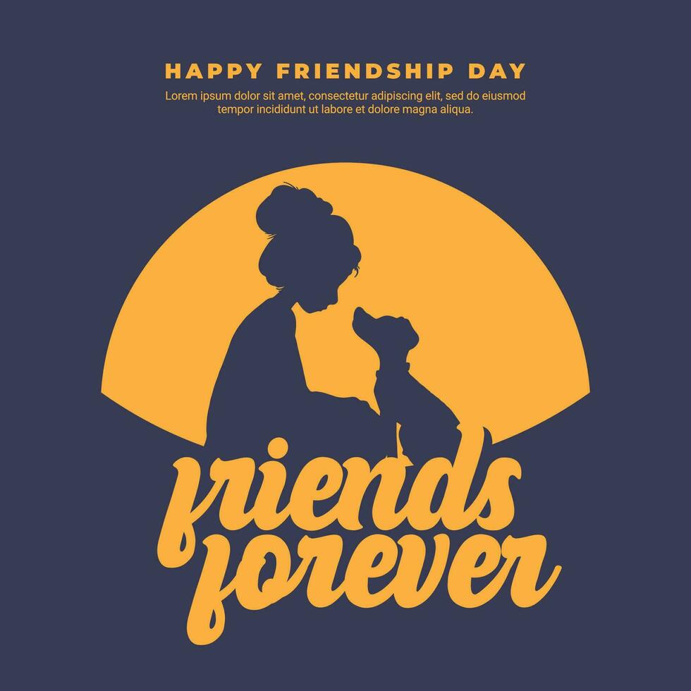 Happy friendship day greeting card social media post banner in Hindi calligraphy Mitrata Diwas means Happy Friendship Day, Mitra, friend, 30 july, august sunday, friendship bond, friends forever vector