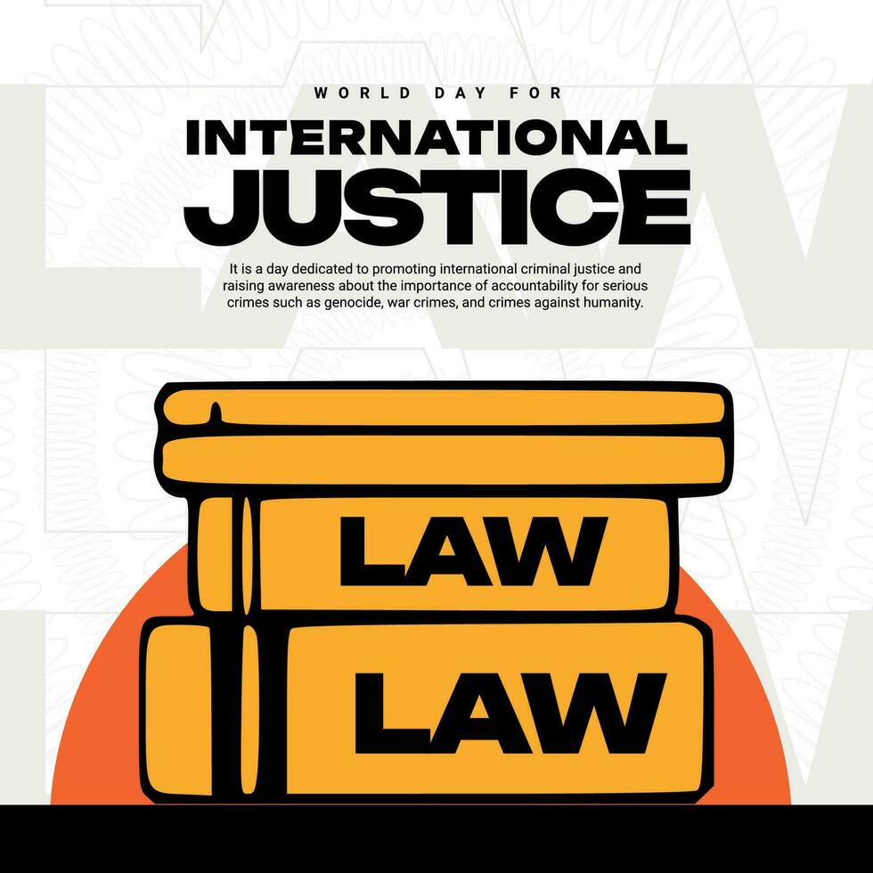 world day of International justice day Social Media post template vector