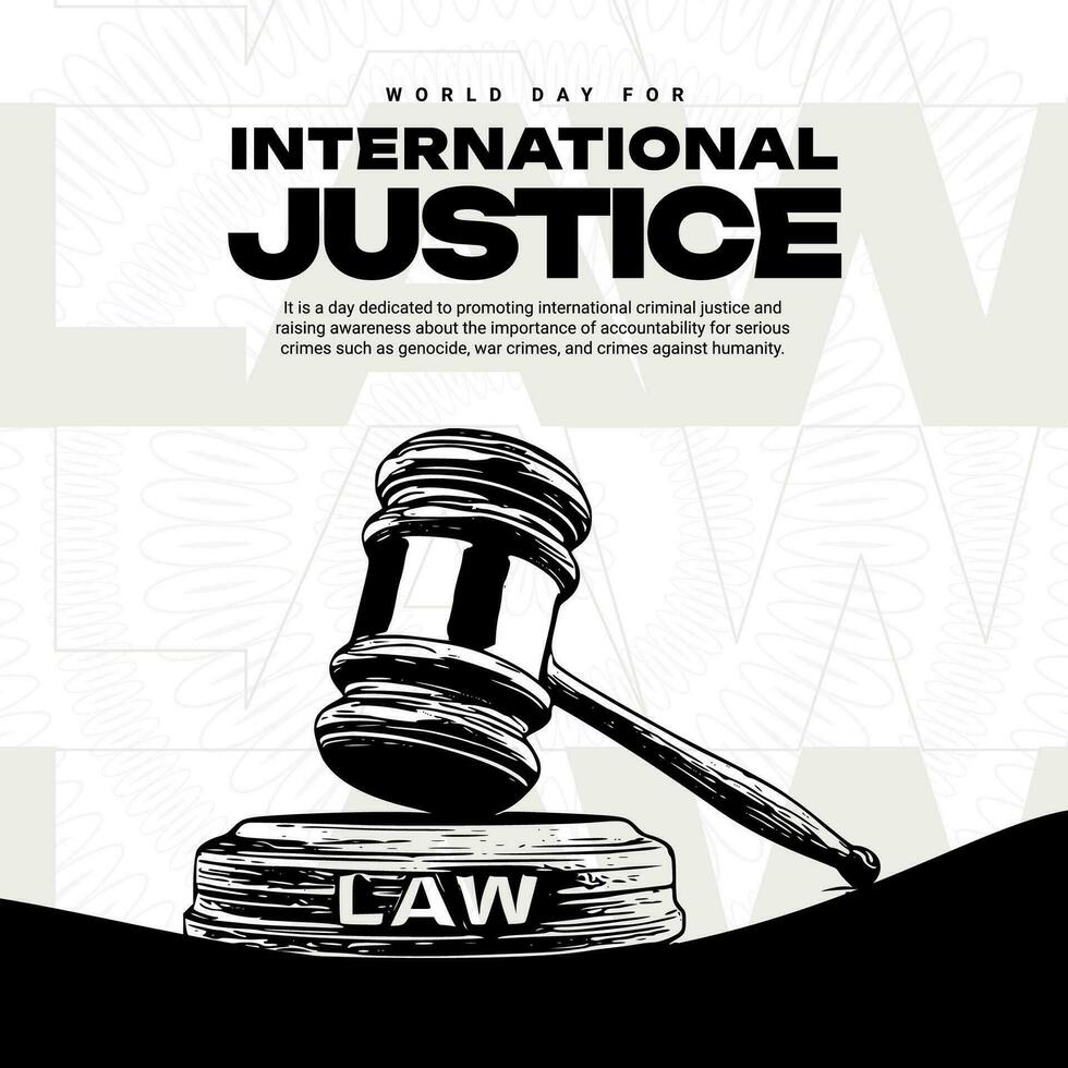 world day of International justice day Social Media post template vector