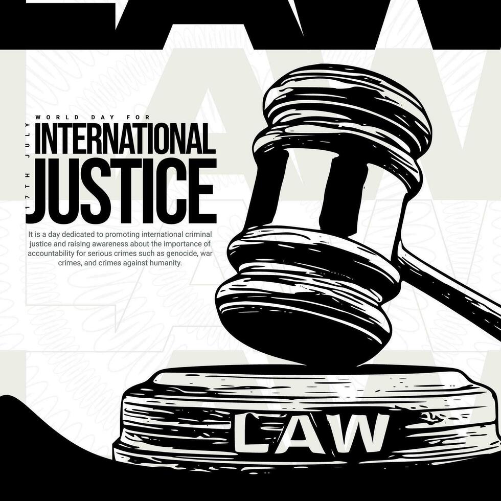 world day of International justice day Social Media post template vector