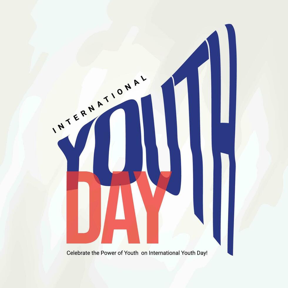 Happy international youth day social media design banner template, young generation vector