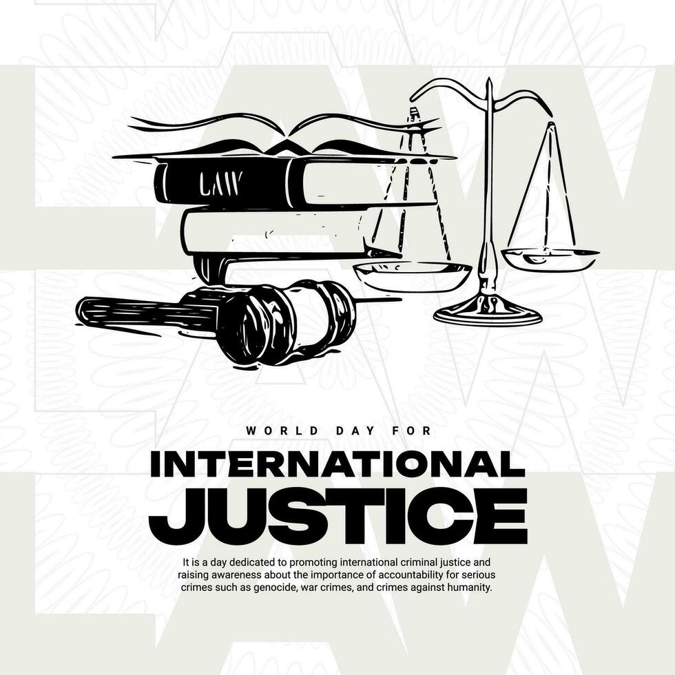 world day of International justice day Social Media post template vector