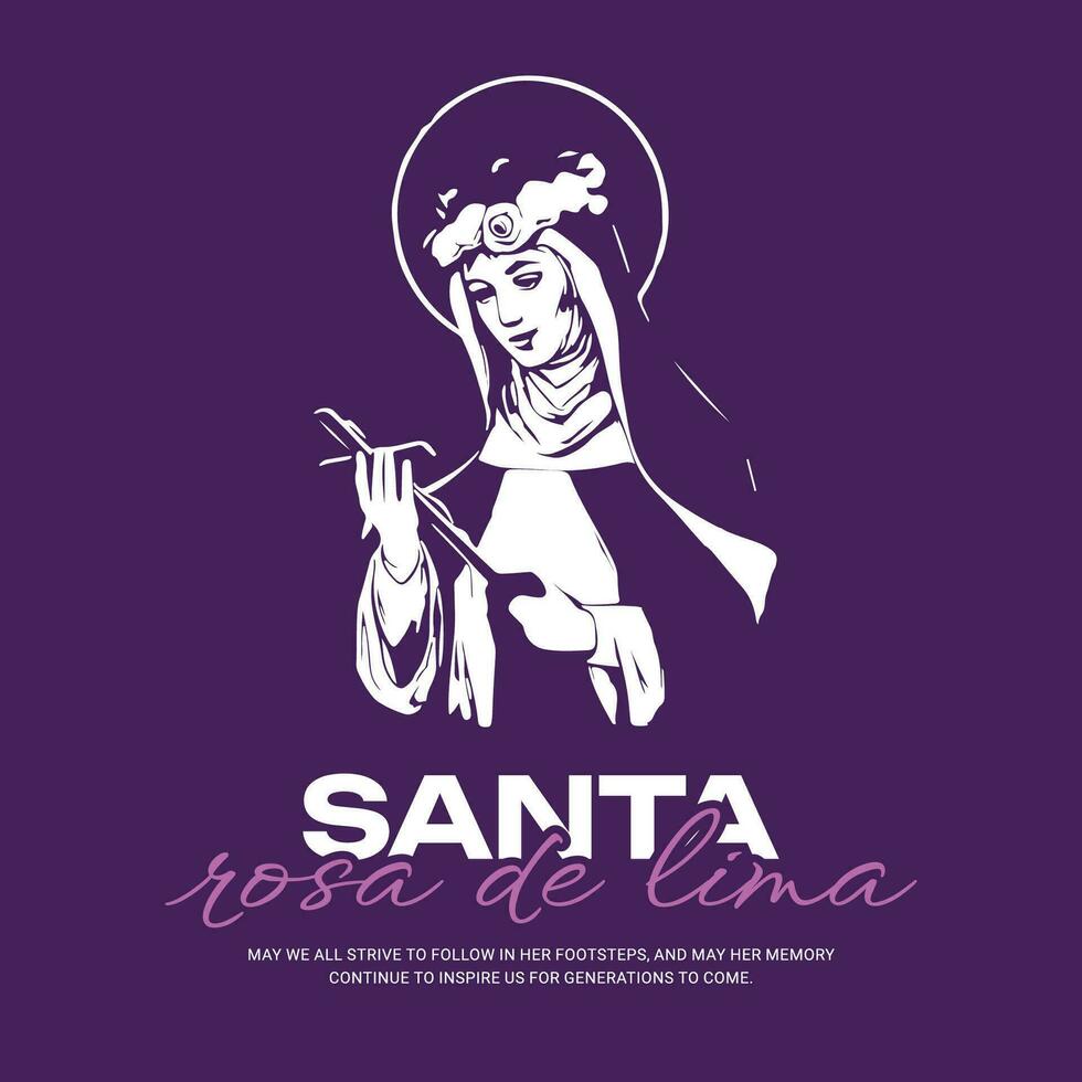 Santa Rosa de Lima social media post template vector