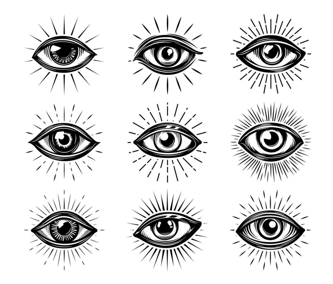 Providence illuminati eye, mason tattoo or symbol vector