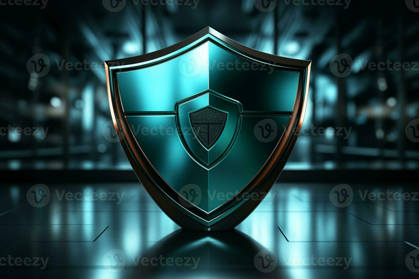 Security and health insurance represented by shield protect icon silhouette AI Generated photo