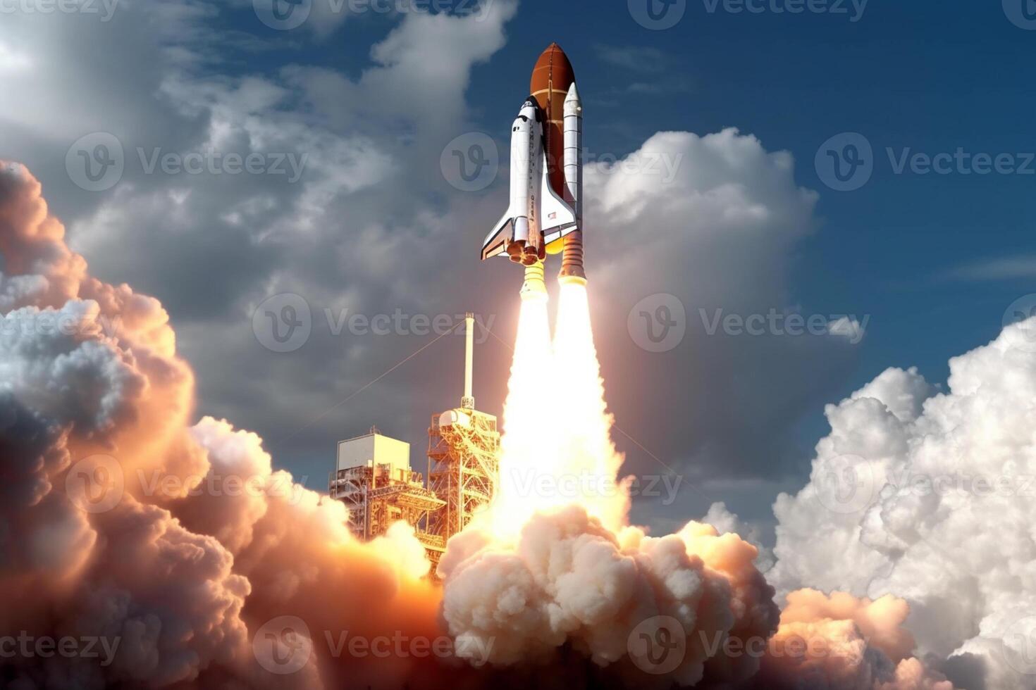 Firing up success, Rocket launch epitomizes career growth background photo