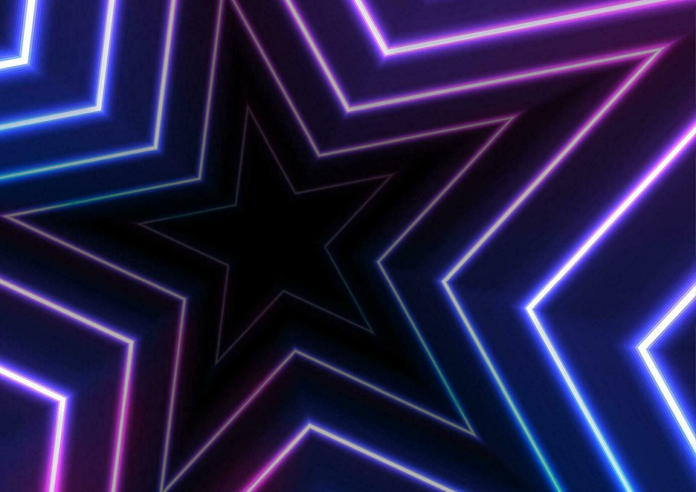 Blue ultraviolet neon glowing stars abstract background vector