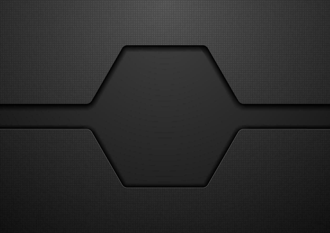 Abstract black hexagon technology background vector