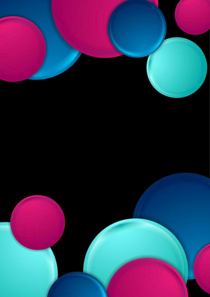 Blue purple circles abstract geometric background vector