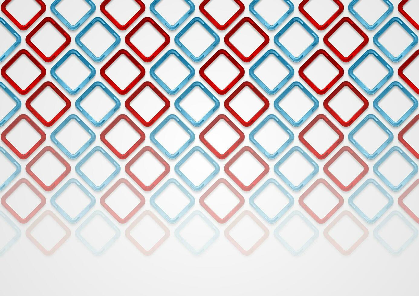 Red blue squares abstract tech pattern background vector